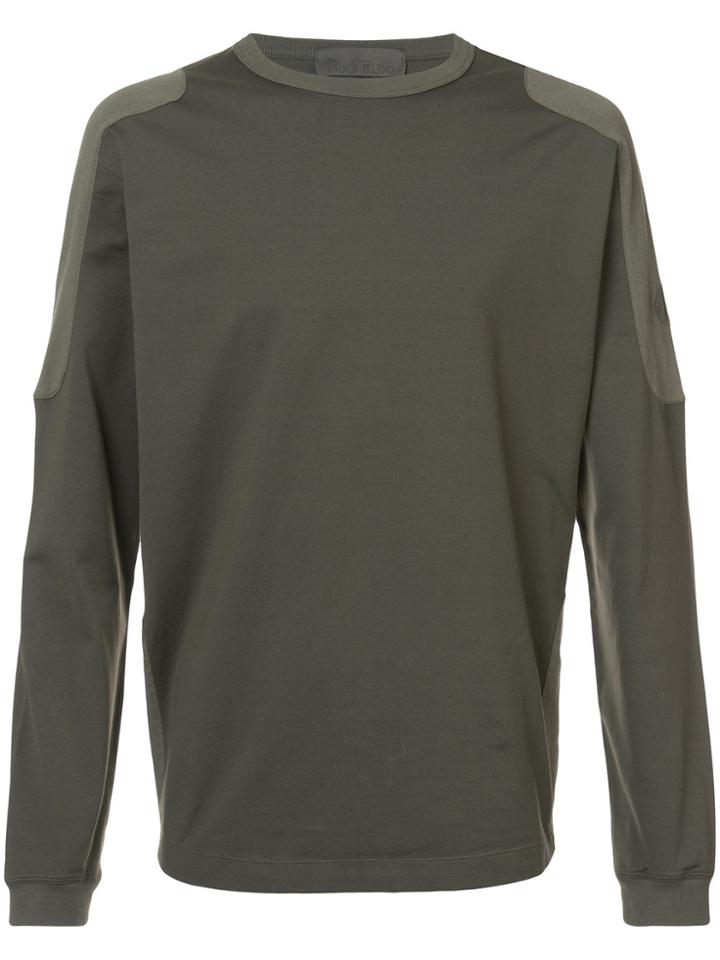 Stone Island Ghost Contrast Panel Long Sleeve Top - Green