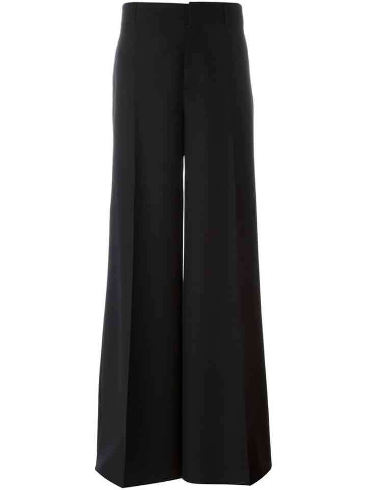Maison Margiela Wide Leg Trousers, Men's, Size: 46, Black, Cotton/mohair/virgin Wool