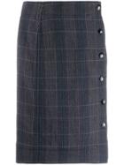 Chloé Checked Straight Skirt - Blue