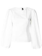 Calvin Klein 205w39nyc Puff Sleeve Fitted Top - White
