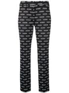 Versus Logo Print Tailored Trousers - Black