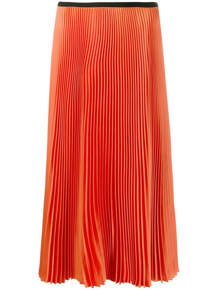Blanca Pleated Midi Skirt - Orange