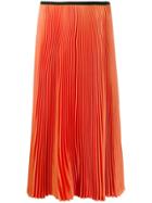 Blanca Pleated Midi Skirt - Orange