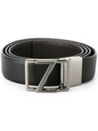 Z Zegna Dark Grey Hardware Belt, Men's, Size: 110, Black, Calf Leather