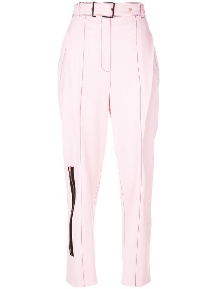 Proenza Schouler Tailored Zipped Trousers - Pink & Purple