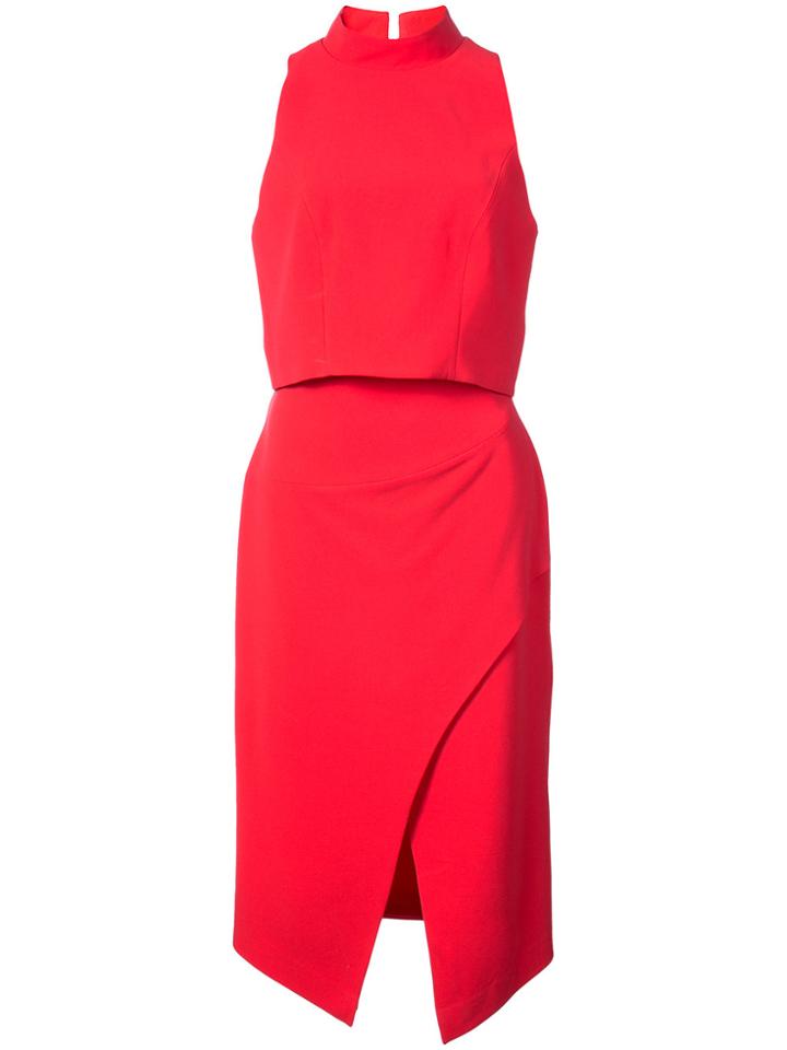Black Halo Sleeveless Cutout Midi Dress - Red