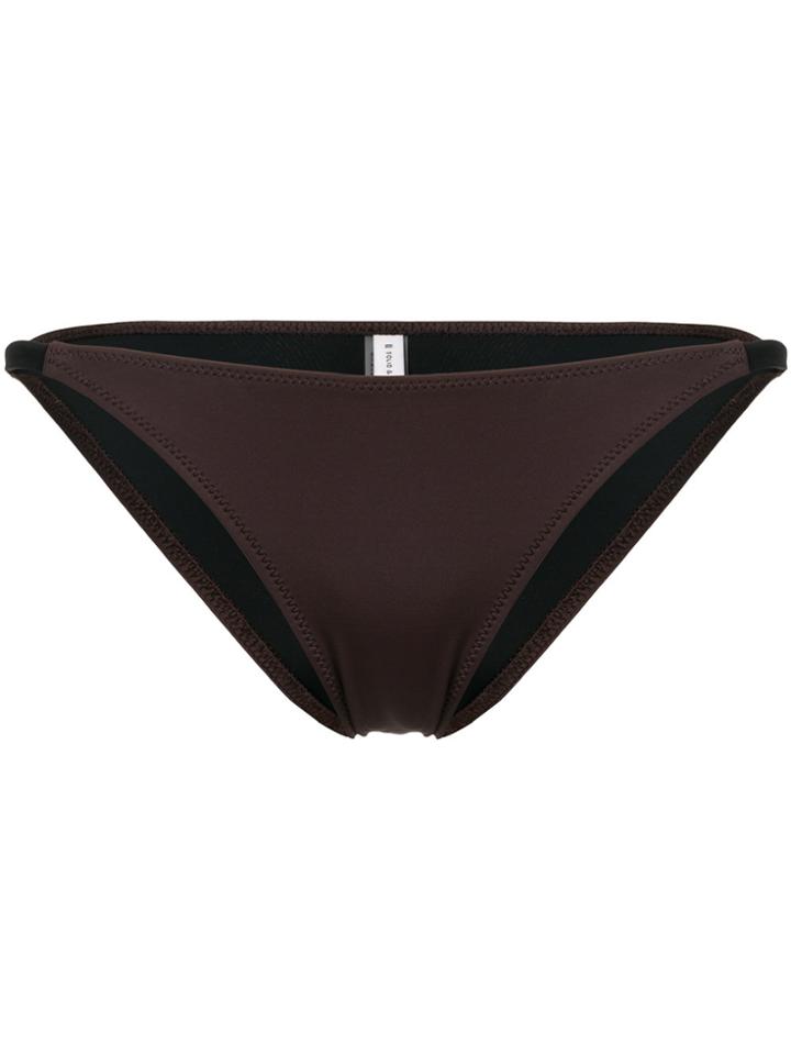 Solid & Striped Fitted Bikini Bottoms - Brown