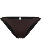 Solid & Striped Fitted Bikini Bottoms - Brown
