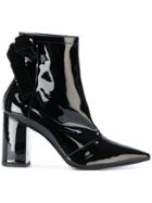 Robert Clergerie Velvet Bow Ankle Boots - Black
