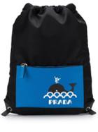 Prada Whale Motif Backpack - Black