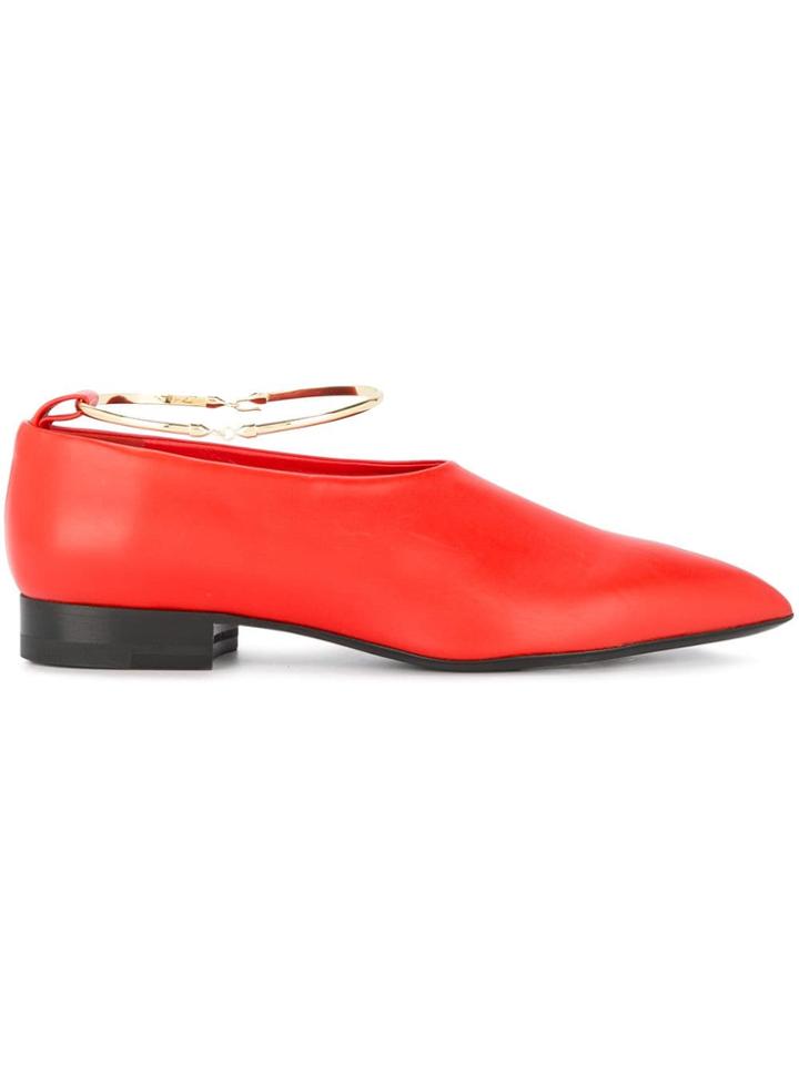 Jil Sander Ankle Ring Ballerinas - Red