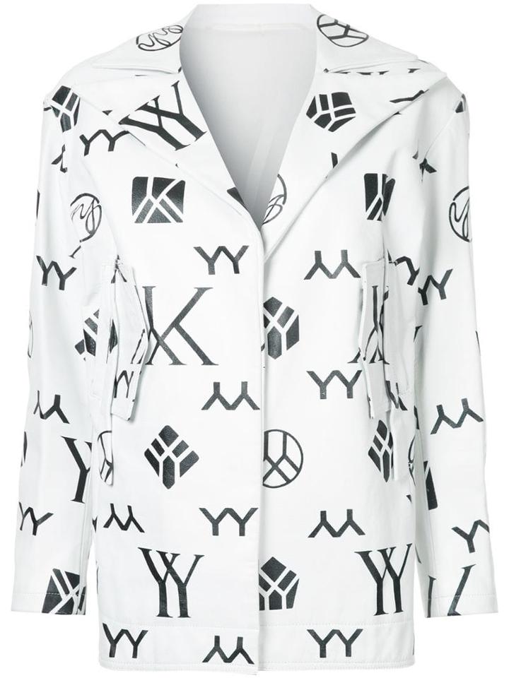 Yohji Yamamoto Monogram Asymmetric Jacket - White