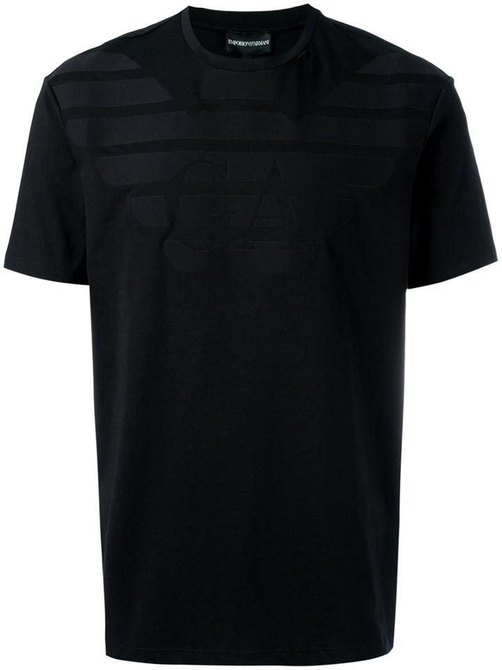 Emporio Armani Logo Print T-shirt, Men's, Size: Large, Black, Cotton