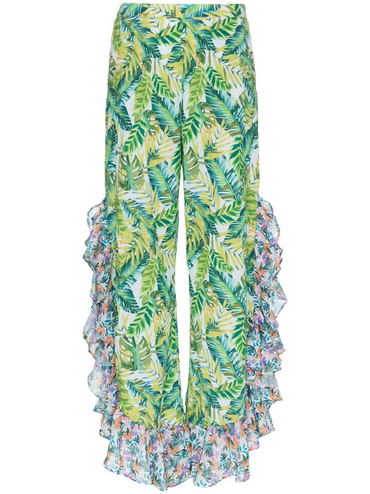 All Things Mochi Selina Ruffle Trim Trousers - Green