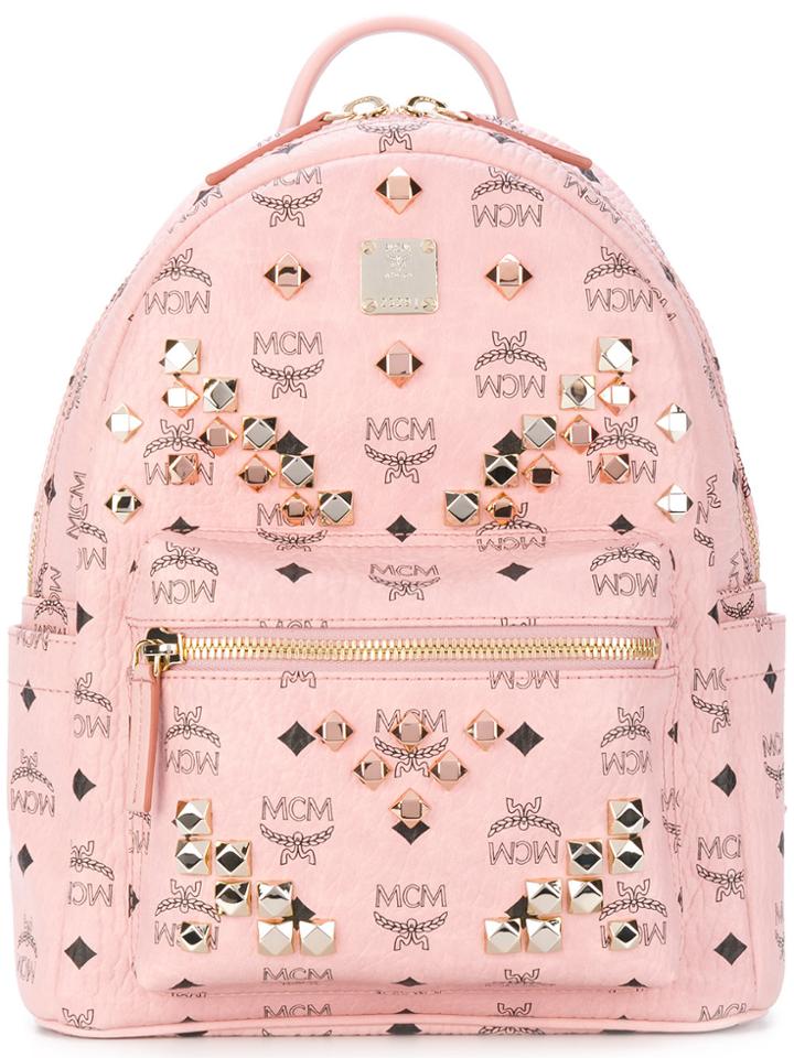 Mcm Mcm Start Monogram Backpack - Pink & Purple