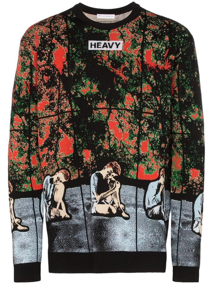 Jw Anderson X Gilbert & George Graphic Intarsia Sweater - Black