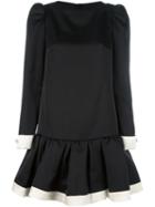 Marc Jacobs Ruffle Skirt Mini Dress, Women's, Size: 6, Black, Triacetate/polyester/silk