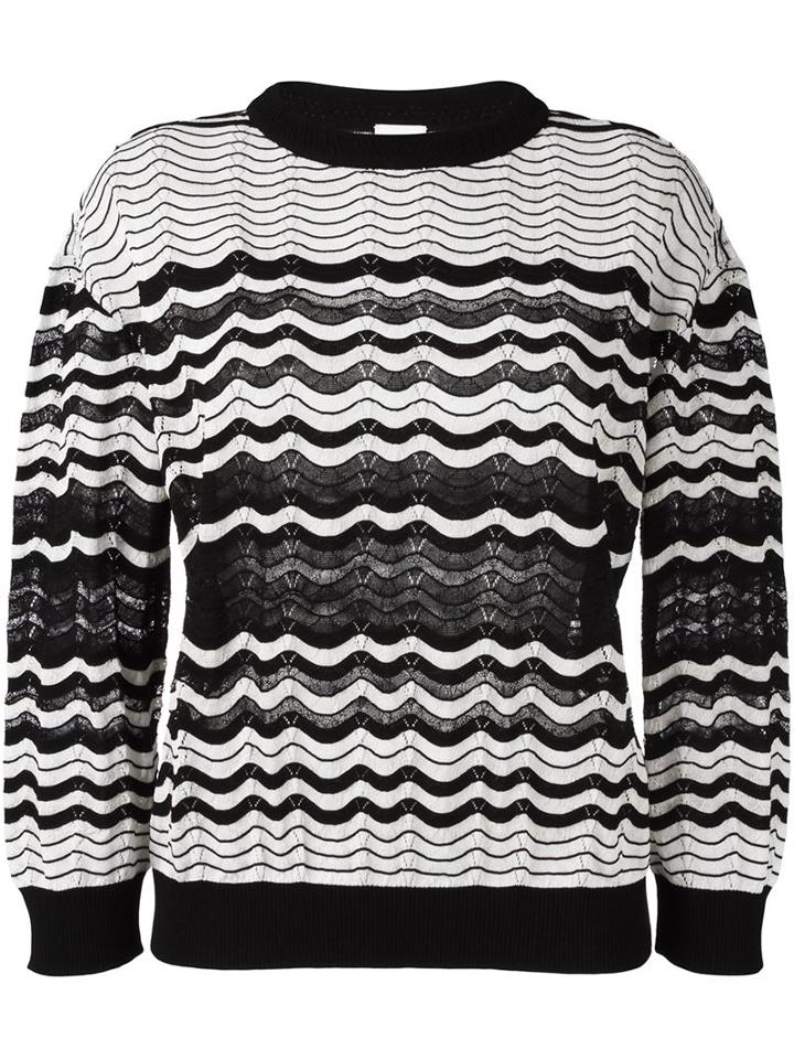 M Missoni Scalloped Pattern Sweater, Women's, Size: Medium, Black, Cotton/acrylic/polyamide/wool