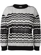 M Missoni Scalloped Pattern Sweater, Women's, Size: Medium, Black, Cotton/acrylic/polyamide/wool