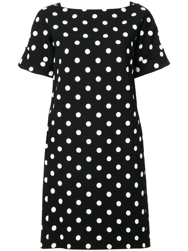 Oscar De La Renta Polka Dot Print Dress - Black