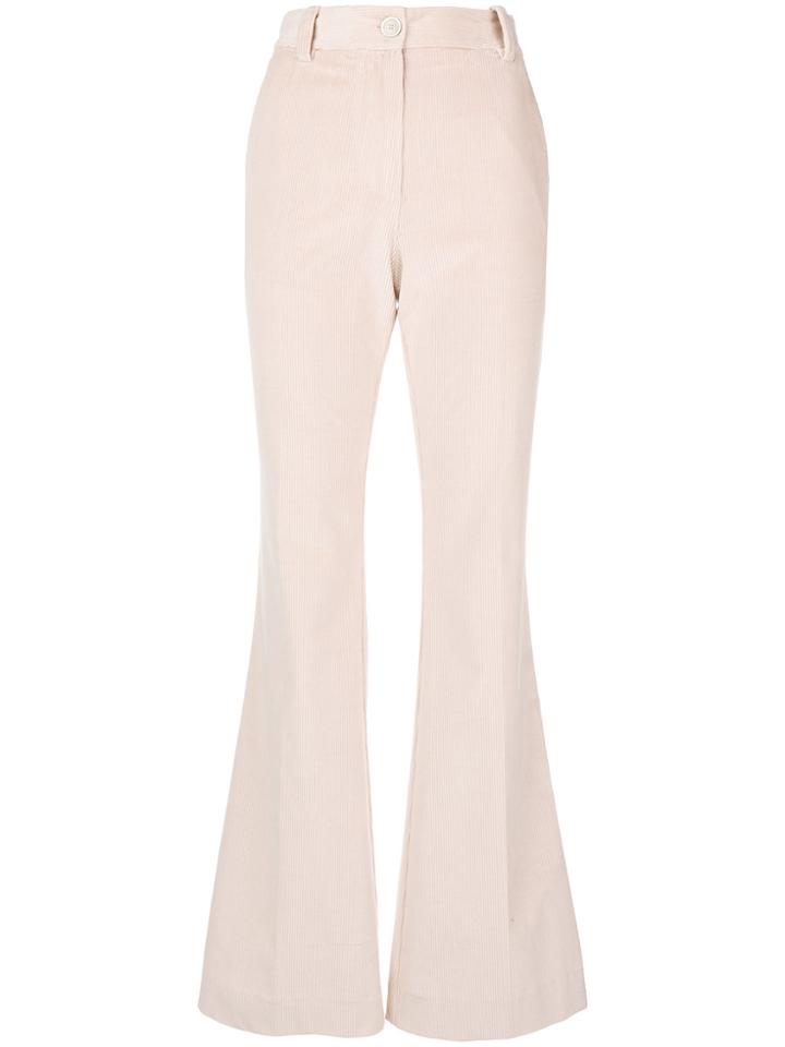 Erika Cavallini Corduroy Flared Trousers - Pink & Purple