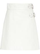 Miu Miu Shiny Nappa Leather Skirt - White