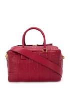 Fendi Small Boston Ff Motif Bag - Red