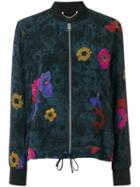 Diesel - Floral Print Bomber Jacket - Women - Polyester/viscose - S, Black, Polyester/viscose