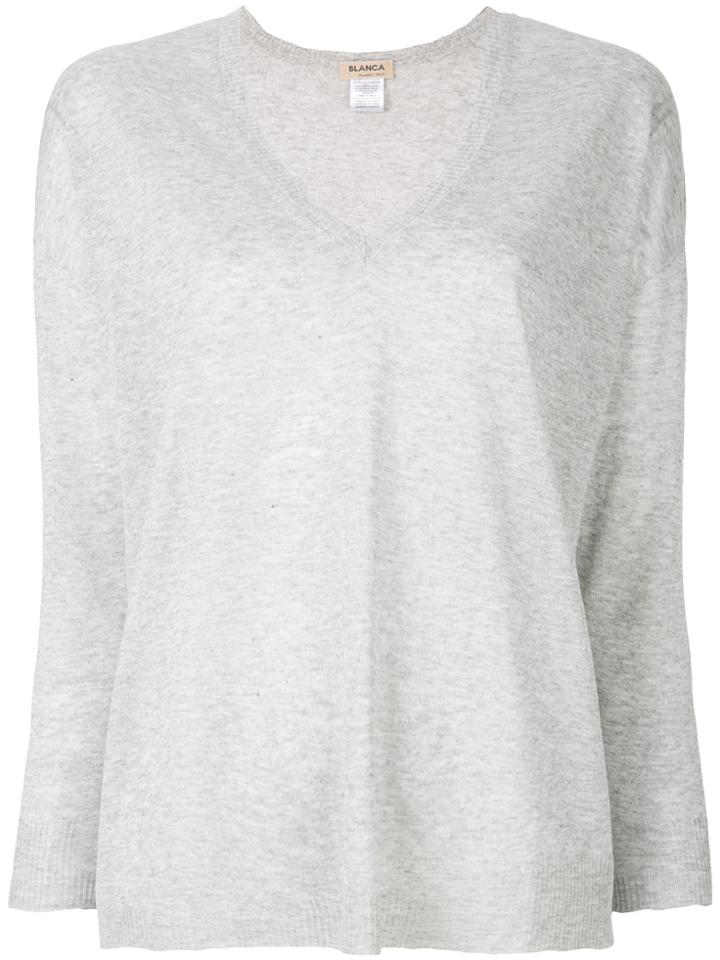 Blanca Fine Knit Slouchy Sweater - Grey