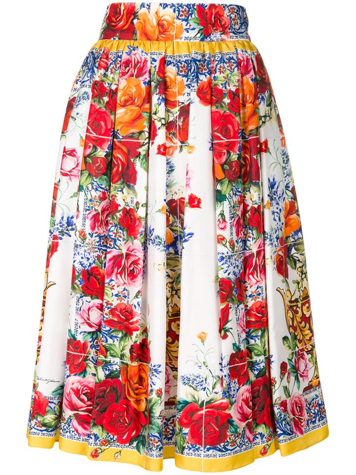 Dolce & Gabbana - Majolica Print Skirt - Women - Silk - 42, Silk
