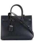 Saint Laurent Baby Sac De Jour Tote, Women's, Blue, Calf Leather
