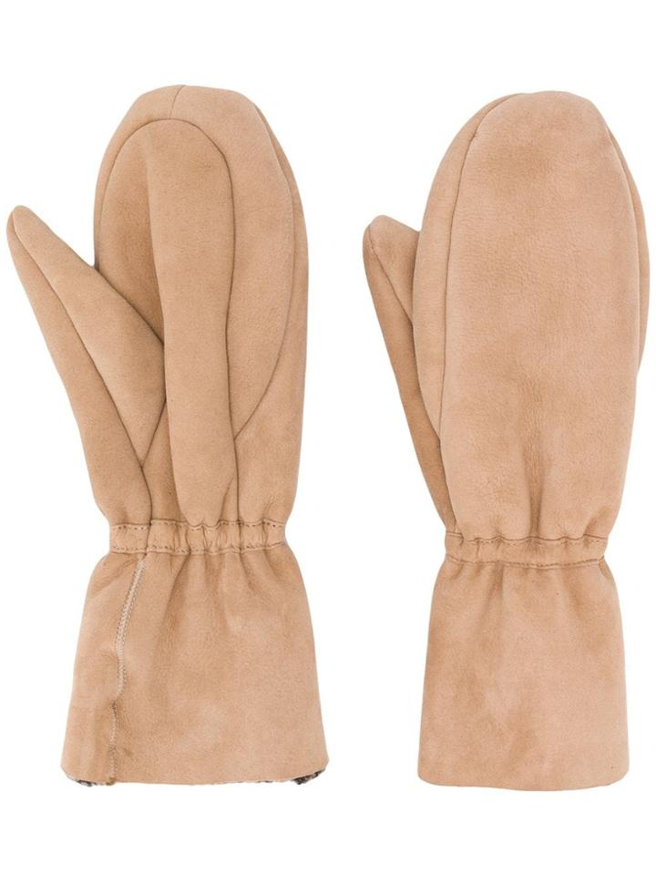 Yves Salomon Elasticated Mittens - Neutrals