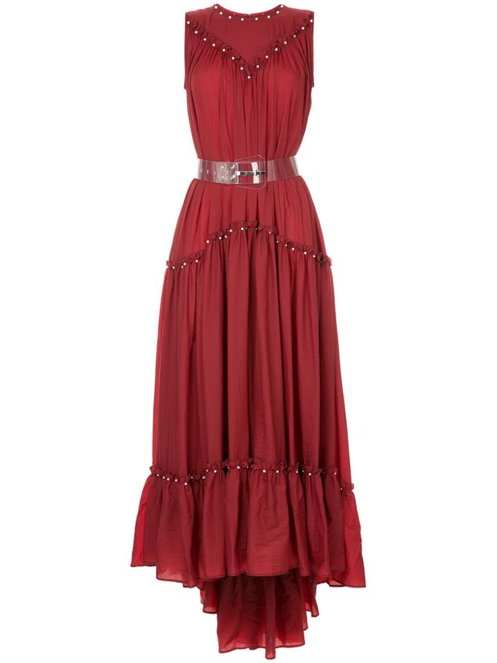 Huishan Zhang Long Boho Dress - Red