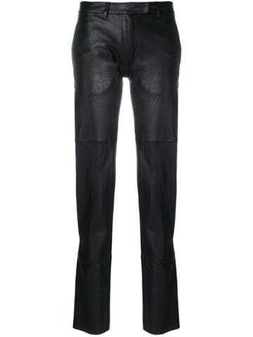 Olsthoorn Vanderwilt Zip Detail Leather Trousers - Black