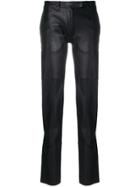 Olsthoorn Vanderwilt Zip Detail Leather Trousers - Black