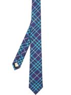 Burberry Slim Cut Check Silk Tie - Blue