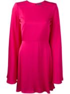 Alexander Mcqueen Cape Detail Mini Dress, Women's, Size: 40, Pink/purple, Viscose/silk