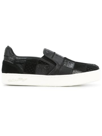 Whiteflags Patchwork Slip-on Sneakers - Black