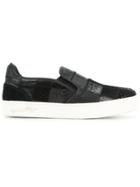 Whiteflags Patchwork Slip-on Sneakers - Black