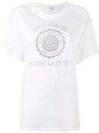 Saint Laurent College Print Logo T Shirt - White