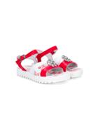 Roberto Cavalli Kids Sealife Embellished Sandals - White