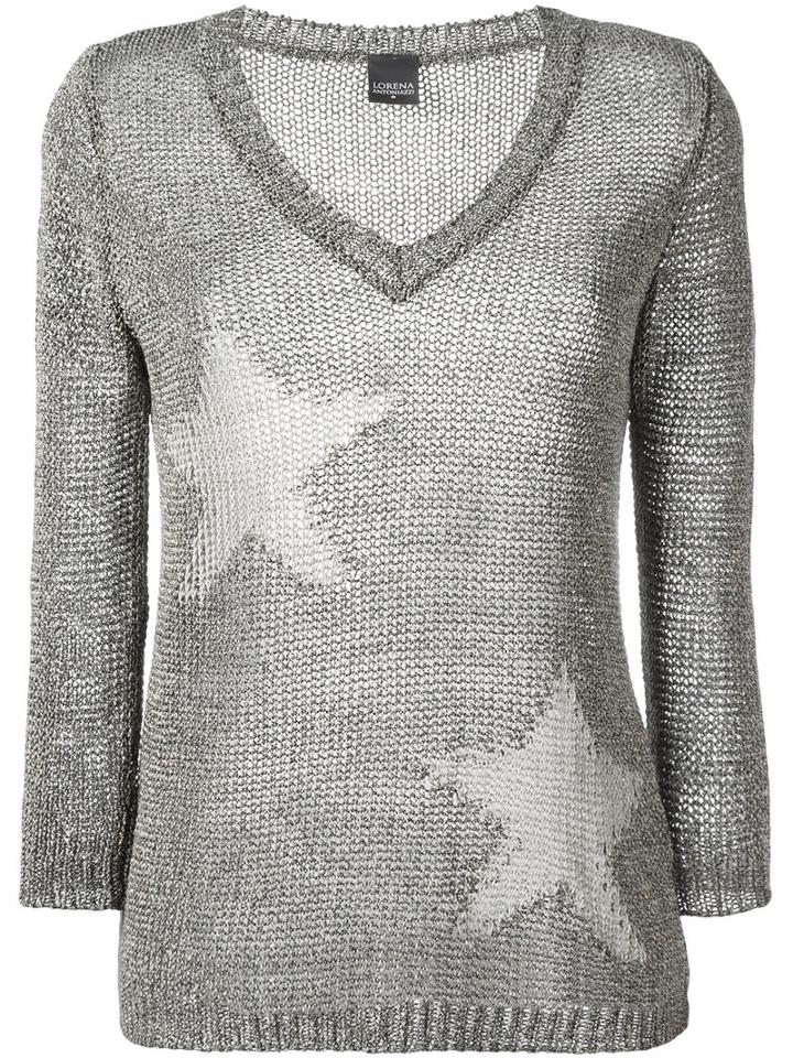 Lorena Antoniazzi Stars Jumper, Women's, Size: 44, Black, Linen/flax/polyester/viscose