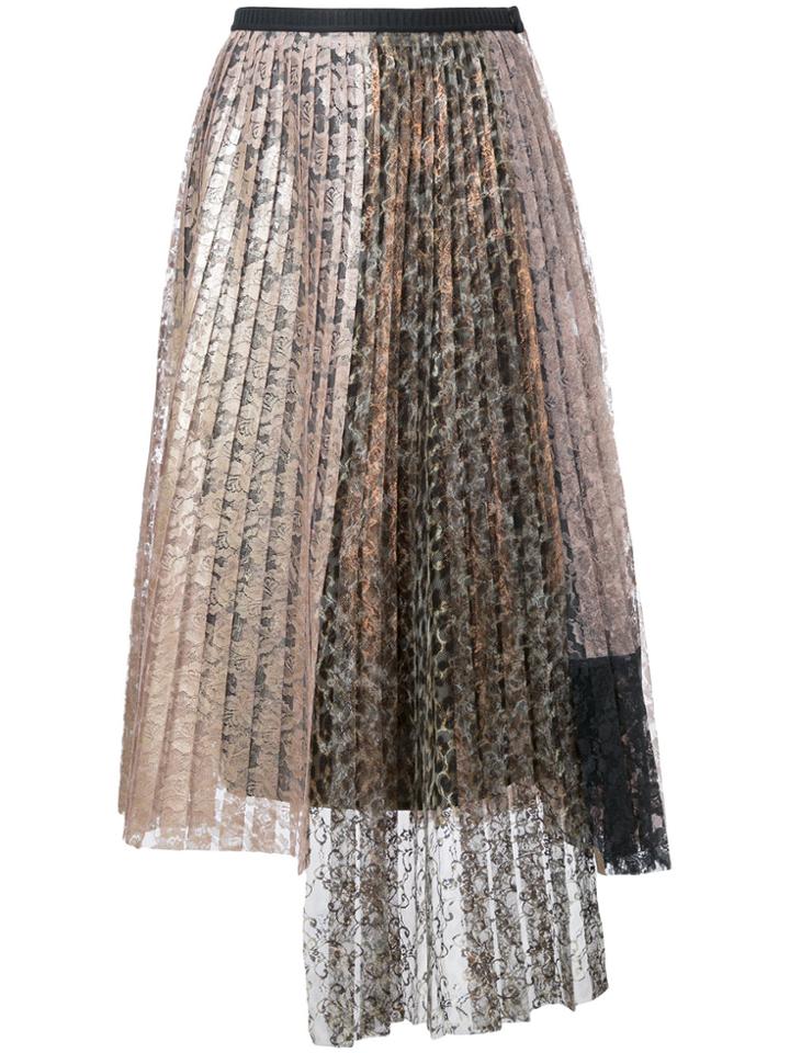 Antonio Marras Lace Pleated Skirt - Metallic