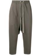 Rick Owens Drkshdw Cropped Dropped Crotch Track Pants - Grey