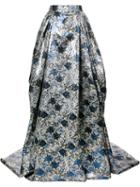Carolina Herrera - Floral Jacquard Gown Skirt - Women - Silk/polyester - 8, Grey, Silk/polyester