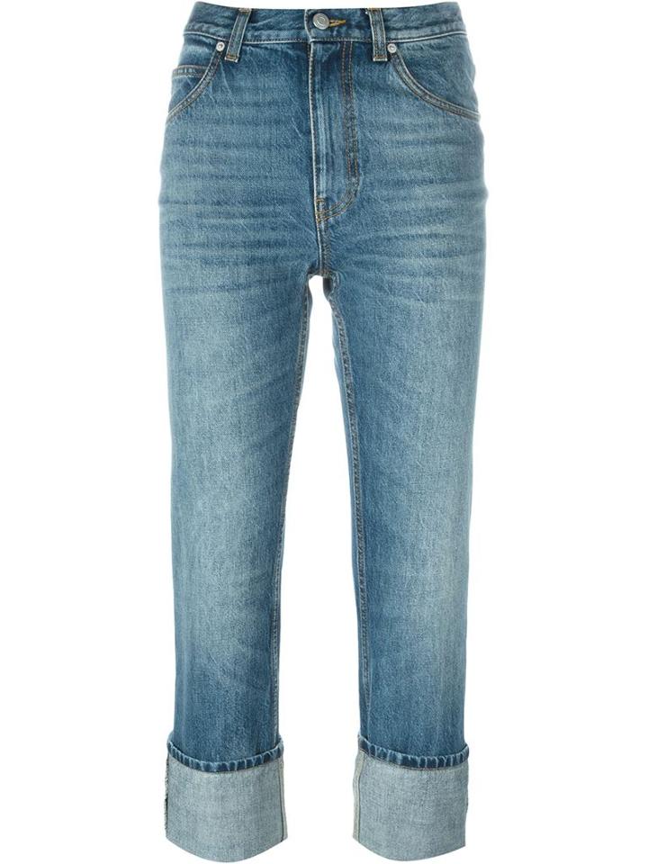 Alexander Mcqueen Cropped Jeans, Women's, Size: 40, Blue, Cotton