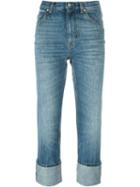 Alexander Mcqueen Cropped Jeans, Women's, Size: 40, Blue, Cotton