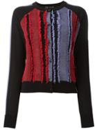 Versace Frayed Panel Cardigan, Women's, Size: 42, Black, Nylon/polyamide/viscose/wool