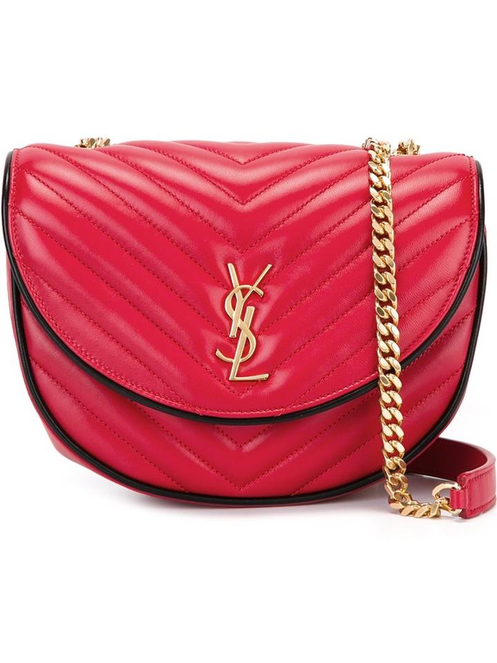 Saint Laurent 'bubble Monogram' Satchel Bag, Women's, Red