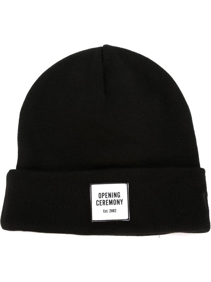 Opening Ceremony Logo Patch Beanie, Adult Unisex, Black, Cotton/acrylic